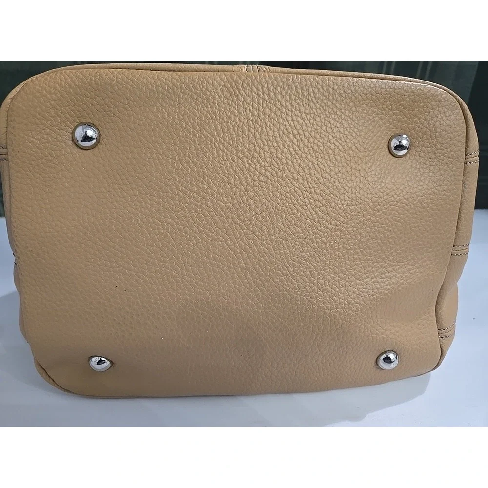 Tignanello Tan Pebble‎ Leather Handbag Shoulder Purse Satchel